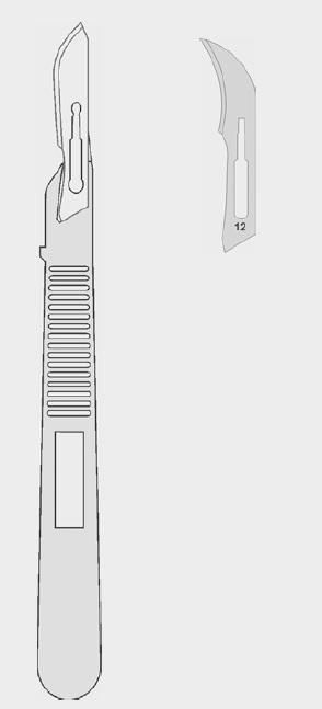 Скальпель одноразовий стерильний фігура 12, 10 шт./пак. Бренд: Zepf (Зепф).